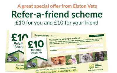 Awesome Offer: Get £10 voucher when you refer friends to Elston Vets